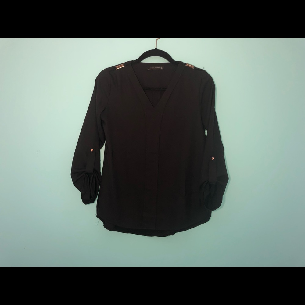 ZARA gold studded blouse
